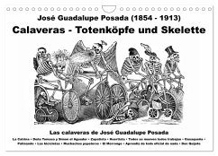 Calaveras - Totenköpfe und Skelette (Wandkalender 2024 DIN A4 quer), CALVENDO Monatskalender