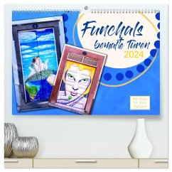 Funchals bemalte Türe (hochwertiger Premium Wandkalender 2024 DIN A2 quer), Kunstdruck in Hochglanz - calmbacher, Christiane