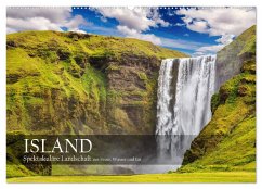 Island - Spektakuläre Landschaft aus Feuer, Wasser und Eis (Wandkalender 2024 DIN A2 quer), CALVENDO Monatskalender