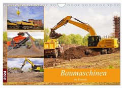 Baumaschinen im Einsatz (Wandkalender 2024 DIN A4 quer), CALVENDO Monatskalender