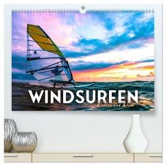 Windsurfen - Wellen und Wind (hochwertiger Premium Wandkalender 2024 DIN A2 quer), Kunstdruck in Hochglanz