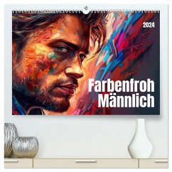 Farbenfroh Männlich (hochwertiger Premium Wandkalender 2024 DIN A2 quer), Kunstdruck in Hochglanz - Waurick, Kerstin