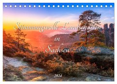 Stimmungsvolle Landschaften in Sachsen 2024 (Tischkalender 2024 DIN A5 quer), CALVENDO Monatskalender