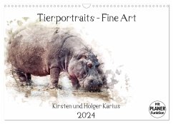 Tierportraits - Fine Art (Wandkalender 2024 DIN A3 quer), CALVENDO Monatskalender