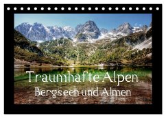 Traumhafte Alpen - Bergseen und Almen (Tischkalender 2024 DIN A5 quer), CALVENDO Monatskalender