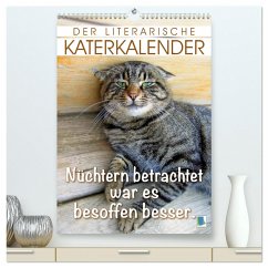 Der literarische Katerkalender (hochwertiger Premium Wandkalender 2024 DIN A2 hoch), Kunstdruck in Hochglanz