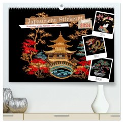 Japanische Stickerei - Hommage an die Ästhetik des Landes (hochwertiger Premium Wandkalender 2024 DIN A2 quer), Kunstdruck in Hochglanz - Frost, Anja