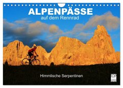 Alpenpässe auf dem Rennrad &quote;Himmlische Serpentinen&quote; (Wandkalender 2024 DIN A4 quer), CALVENDO Monatskalender