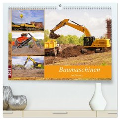 Baumaschinen im Einsatz (hochwertiger Premium Wandkalender 2024 DIN A2 quer), Kunstdruck in Hochglanz