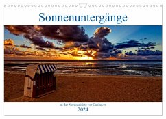 Sonnenuntergänge, an der Nordseeküste vor Cuxhaven (Wandkalender 2024 DIN A3 quer), CALVENDO Monatskalender