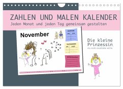 Zahlen und Malen Kalender mit der kleinen Prinzessin (Wandkalender 2024 DIN A4 quer), CALVENDO Monatskalender