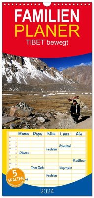 Familienplaner 2024 - Tibet bewegt mit 5 Spalten (Wandkalender, 21 x 45 cm) CALVENDO