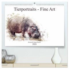 Tierportraits - Fine Art (hochwertiger Premium Wandkalender 2024 DIN A2 quer), Kunstdruck in Hochglanz