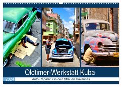 Oldtimer-Werkstatt Kuba - Auto-Reparatur in den Straßen Havannas (Wandkalender 2024 DIN A2 quer), CALVENDO Monatskalender