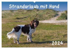 Strandurlaub mit Hund (Wandkalender 2024 DIN A2 quer), CALVENDO Monatskalender - Bollich, Heidi