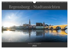Regensburg - Stadtansichten (Wandkalender 2024 DIN A3 quer), CALVENDO Monatskalender