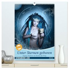 Unter Sternen geboren - Fantasy Tierkreis im Zeichen der Frau (hochwertiger Premium Wandkalender 2024 DIN A2 hoch), Kunstdruck in Hochglanz