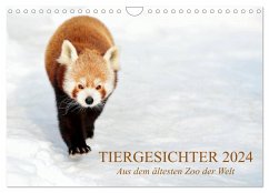 Tiergesichter 2024 (Wandkalender 2024 DIN A4 quer), CALVENDO Monatskalender