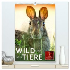 Wildtiere - schön und scheu (hochwertiger Premium Wandkalender 2024 DIN A2 hoch), Kunstdruck in Hochglanz