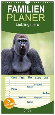 Familienplaner 2024 - Lieblingstiere - Schönheiten aus dem Tierreich mit 5 Spalten (Wandkalender, 21 x 45 cm) CALVENDO