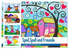 Spiel, Spaß und Freunde. Lustiger Kinderkalender (Tischkalender 2024 DIN A5 quer), CALVENDO Monatskalender