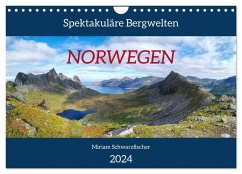 Spektakuläre Bergwelten Norwegen (Wandkalender 2024 DIN A4 quer), CALVENDO Monatskalender - Miriam Schwarzfischer, Fotografin