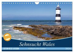 Sehnsucht Wales - Collagen eines Landes (Wandkalender 2024 DIN A4 quer), CALVENDO Monatskalender