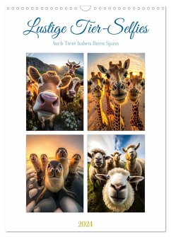 Lustige Tier-Selfies (Wandkalender 2024 DIN A3 hoch), CALVENDO Monatskalender
