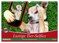 Lustige Tier-Selfies. Tierische Selbstportraits (Wandkalender 2024 DIN A3 quer), CALVENDO Monatskalender