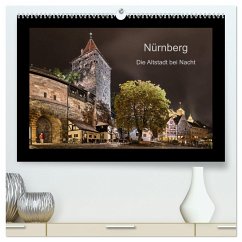 Nürnberg - Die Altstadt bei Nacht (hochwertiger Premium Wandkalender 2024 DIN A2 quer), Kunstdruck in Hochglanz
