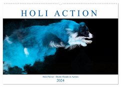 Holi Action (Wandkalender 2024 DIN A2 quer), CALVENDO Monatskalender