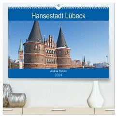 Hansestadt Lübeck / Geburtstagskalender (hochwertiger Premium Wandkalender 2024 DIN A2 quer), Kunstdruck in Hochglanz