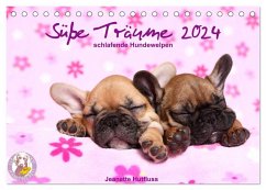 Süße Träume 2024 - schlafende Hundewelpen (Tischkalender 2024 DIN A5 quer), CALVENDO Monatskalender