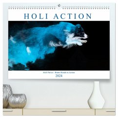 Holi Action (hochwertiger Premium Wandkalender 2024 DIN A2 quer), Kunstdruck in Hochglanz - Verena Scholze, Fotodesign