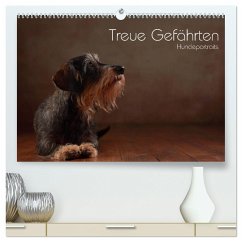 Treue Gefährten - Hundeportraits (hochwertiger Premium Wandkalender 2024 DIN A2 quer), Kunstdruck in Hochglanz
