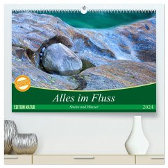 Alles im Fluss - Steine und Wasser (hochwertiger Premium Wandkalender 2024 DIN A2 quer), Kunstdruck in Hochglanz