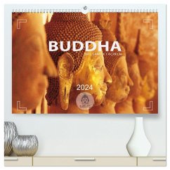 BUDDHA - Ein sanftes Lächeln (hochwertiger Premium Wandkalender 2024 DIN A2 quer), Kunstdruck in Hochglanz - Weigt, Mario