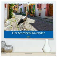 Der Storchenkalender (hochwertiger Premium Wandkalender 2024 DIN A2 quer), Kunstdruck in Hochglanz