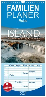 Familienplaner 2024 - Island - Rundreise im Oktober mit 5 Spalten (Wandkalender, 21 x 45 cm) CALVENDO