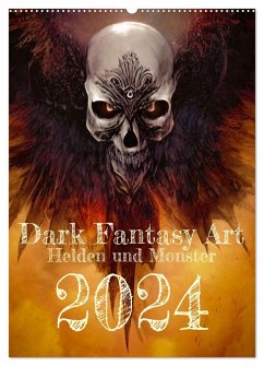 Dark Fantasy Art - Helden und Monster (Wandkalender 2024 DIN A2 hoch), CALVENDO Monatskalender