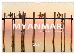 MYANMAR - Land der Pagoden (Wandkalender 2024 DIN A3 quer), CALVENDO Monatskalender