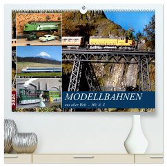 Modellbahnen aus aller Welt - H0, N, Z (hochwertiger Premium Wandkalender 2024 DIN A2 quer), Kunstdruck in Hochglanz