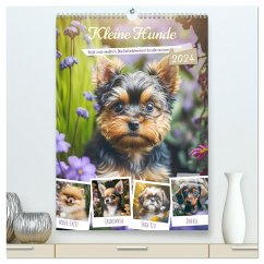 Kleine Hunde. Süß und niedlich. Die beliebtesten Hunderassen (hochwertiger Premium Wandkalender 2024 DIN A2 hoch), Kunstdruck in Hochglanz