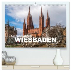 Landeshauptstadt Wiesbaden (hochwertiger Premium Wandkalender 2024 DIN A2 quer), Kunstdruck in Hochglanz