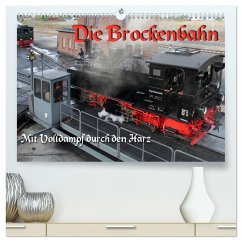 Die Brockenbahn - Mit Volldampf durch den Harz (hochwertiger Premium Wandkalender 2024 DIN A2 quer), Kunstdruck in Hochglanz - Berg, Martina