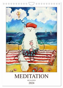 Meditation mit Katzen (Wandkalender 2024 DIN A4 hoch), CALVENDO Monatskalender