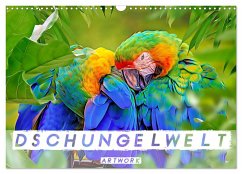 Dschungelwelt - Artwork (Wandkalender 2024 DIN A3 quer), CALVENDO Monatskalender