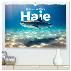 Haie - Könige der Meere. (hochwertiger Premium Wandkalender 2024 DIN A2 quer), Kunstdruck in Hochglanz