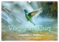 Vögel im Flug - malerische Bilder (Wandkalender 2024 DIN A3 quer), CALVENDO Monatskalender