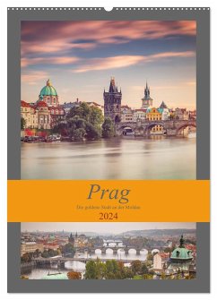 Prag - Die goldene Stadt an der Moldau (Wandkalender 2024 DIN A2 hoch), CALVENDO Monatskalender - Deter, Thomas